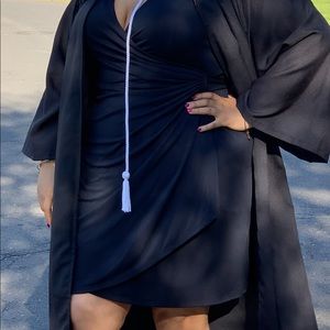 Navy blue wrap dress